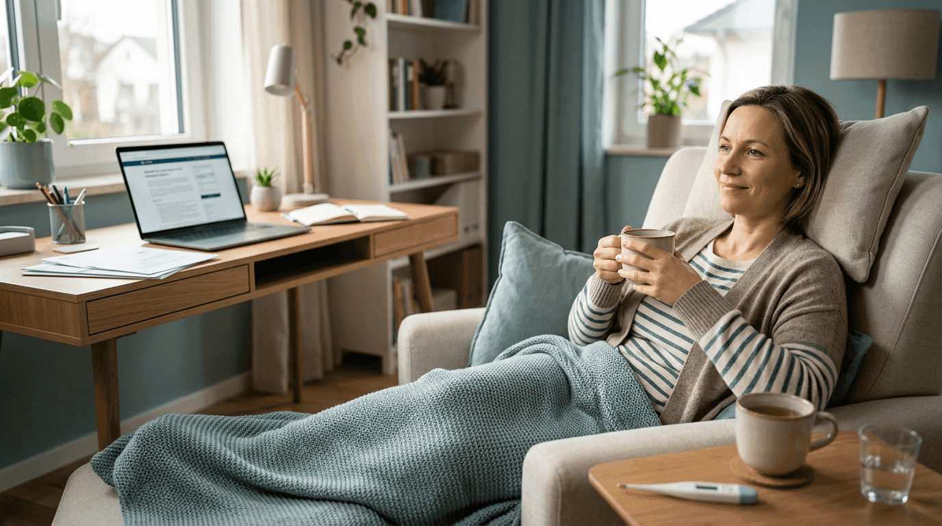 Arbeiten und Erholung im Homeoffice – Krankentagegeld sichert Einkommen bei längerer Krankheit
